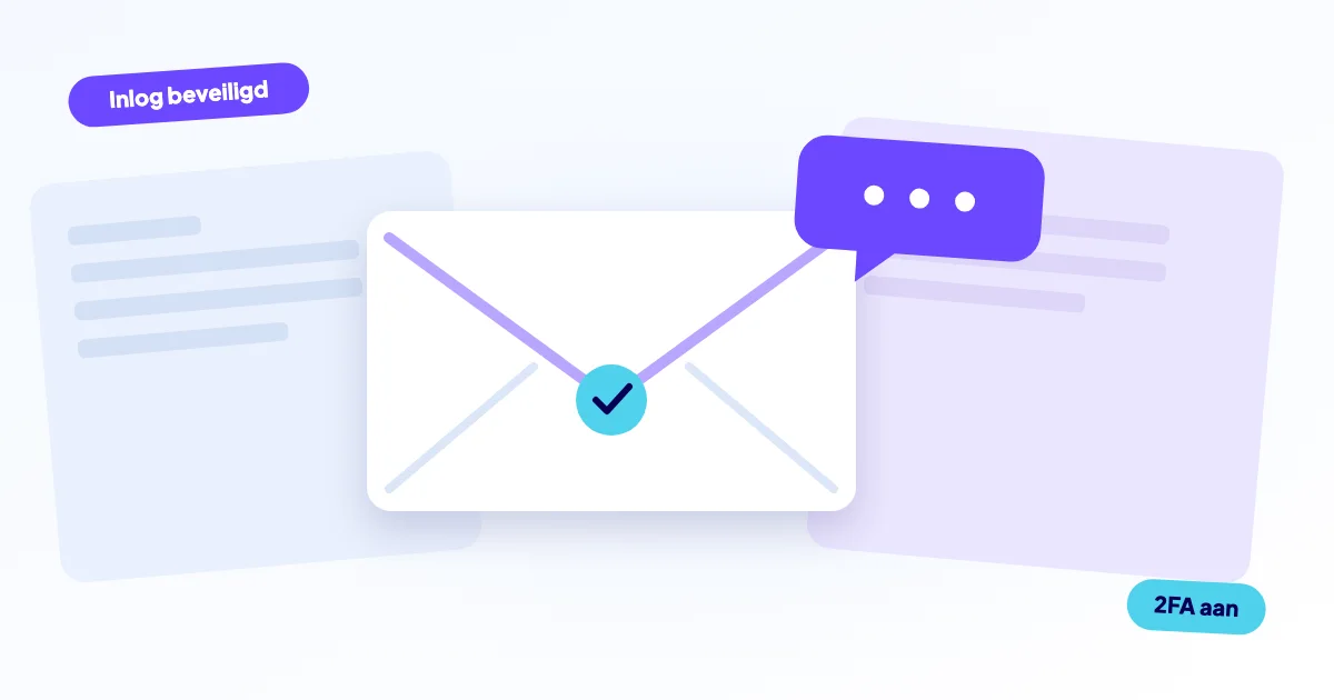 Illustratie van een phishingmail met een nepinlogpagina en een slot voor tweestapsverificatie
