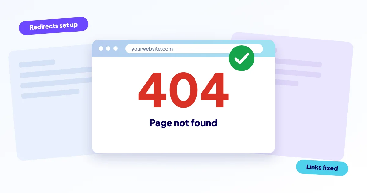 Error page with a large 404 and the text page not found