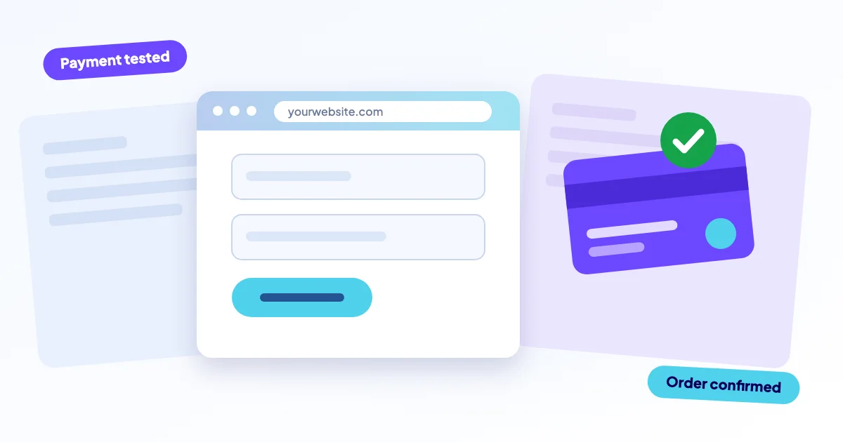 Web shop checkout with a pay button and a confirmed order