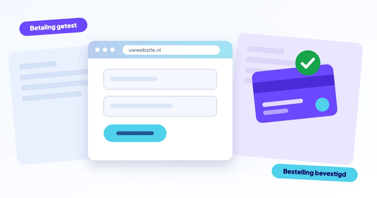 Webshop-checkout met een betaalknop en een bevestigde bestelling